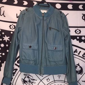 Fake Blue Leather Jacket! XL